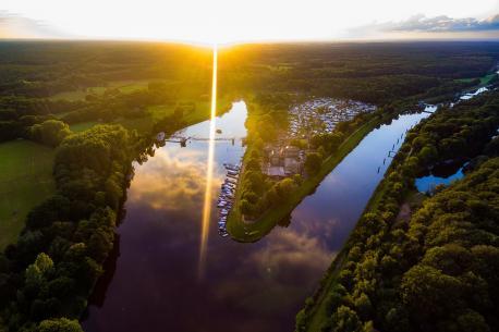 Campngplatz Hanekenfähr bei Sonnenuntergang